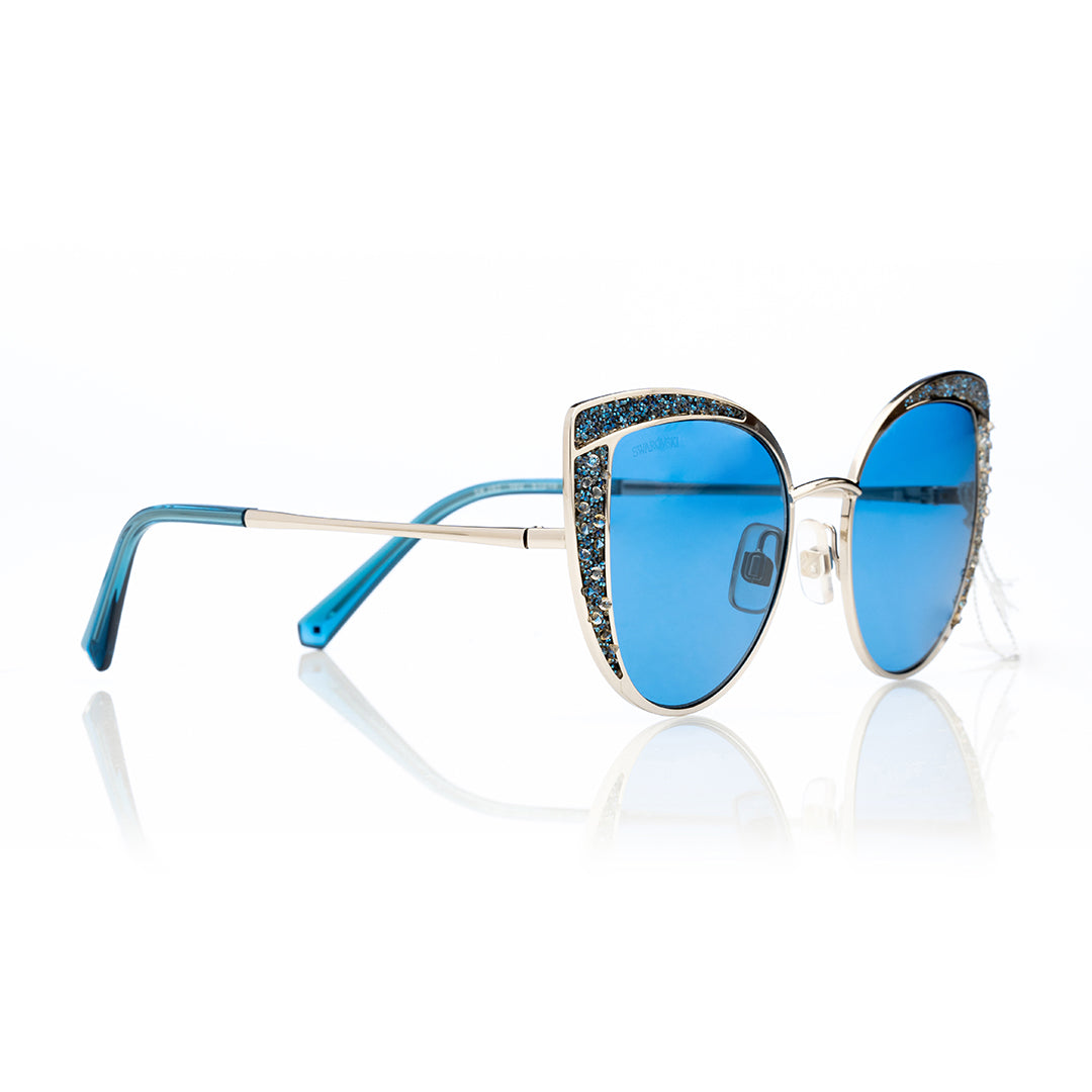 SWAROVSKI Non-polarized blue crystal cat eye sunglass