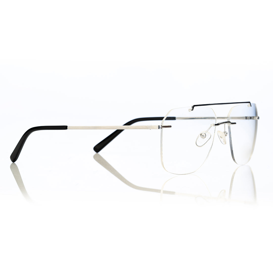 Pavarotti rimless aviator