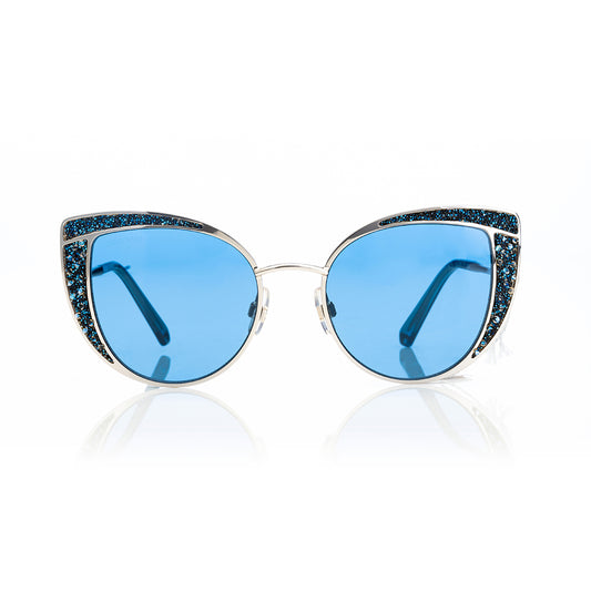 SWAROVSKI Non-polarized blue crystal cat eye sunglass